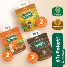 Humm Organik Glutensiz Vegan Kek Atıştırmalık Paketi - 6 adet (3 çeşit)