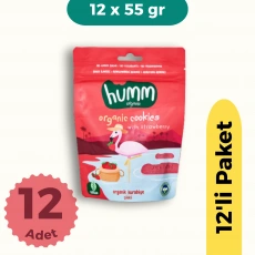 Humm Organik Vegan Çilekli Kurabiye 12li Set