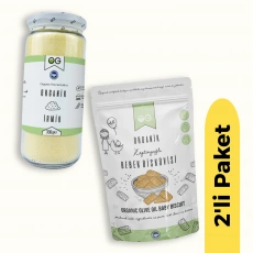 OG Natural Organik İrmik (330 gr) Organik Zeytinyağlı Bisküvi (300 gr) 2li Set