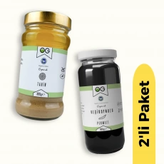 OG Natural Organik Keçiboynuzu Pekmezi (300 gr) ve Organik Tahin (300 gr) 2li Set