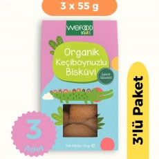 Wefood Kids Organik Keçiboynuzlu Bisküvi (55 gr) 3lü Set