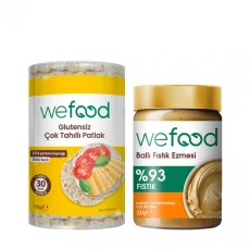 Wefood Ballı Fıstık Ezmesi Şekersiz (300 gr) ve Çok Tahıllı Patlak Glutensiz (100 gr) 2li Set