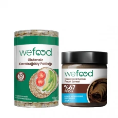Wefood Çikolatalı Hurmalı Fındık Ezmesi (200 gr) ve Karabuğday Patlağı Glutensiz (100 gr) 2li Set