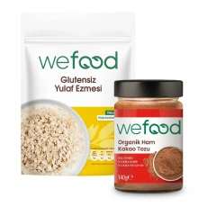 Wefood Yulaf Ezmesi Glutensiz (300 gr) ve Organik Ham Kakao Tozu (140 gr) 2li Set