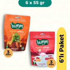 Humm Organik Kurabiye 6lı Set (Portakallı & Çilekli)
