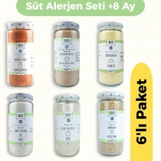 OG Natural Ek Gıda Başlangıç Süt Alerjen 6lı Set +8 Ay (İrmik & Yoğurtsuz Tarhana & Tam Pirinç Unu & Tam Buğday Unu & Buğday Ruşeymi & Keçiboynuzlu Bebek Muhallebisi)