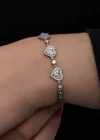 ​Gümüş Baget Taşlı Kalp Kadın Bileklik