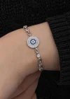 ​Gümüş Baget Taşlı Nazar Kadın Bileklik