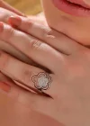 ​Gümüş Çiçek Desenli Kadın Yüzük