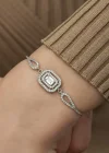 ​Gümüş Dikdörtgen Baget Bileklik