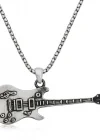 ​Gümüş Elektro Gitar Erkek Kolye
