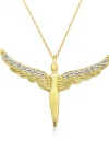 ​Gümüş Gold Kanatlı Melek Bayan Kolye