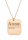 ​Gümüş Rose Anne Yazılı Plaka Bayan Kolye