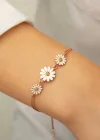 ​Gümüş Rose Üçlü Papatya Bileklik