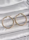 316 Çelik Gold Renk 33 mm Kadın Halka Model Kadın Küpe