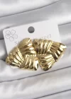 316 Çelik Gold Renk İşlemeli Üçgen Model Kadın Küpe