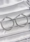 316 Çelik Gümüş Renk 33 mm Halka Model Kadın Küpe