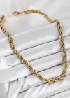 316L Çelik Burgu Model Gold Renk Kadın Kolye