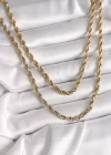 316L Çelik Gold Renk 1 Metre Burgu Zincir Kadın Kolye