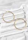 316L Çelik Gold Renk 45 mm Halka Kadın Küpe