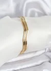 316L Çelik Gold Renk 65 mm Ajda Zikzak Model 3lü Kadın Bileklik
