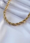 316L Çelik Gold Renk Burgu Model 45 cm Kadın Kolye