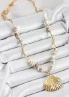 316L Çelik Gold Renk Deniz Kabuğu Modelli Kadın Kolye