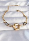 316L Çelik Gold Renk Geometrik Model Zincir Bileklik