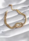 316L Çelik Gold Renk İtalyan Zincir Düğüm Model Kadın Bileklik