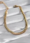 316L Çelik Gold Renk Kalın İtalyan Zincir Model Kadın Bileklik