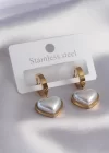 316L Çelik Gold Renk Kalp Model Kadın Küpe