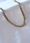 316L Çelik Gold renk Kral Zincir Renk İşleme Detay Erkek Kolye
