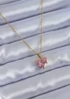 316L Çelik Gold Renk Kristal Kalp Model Kadın Kolye