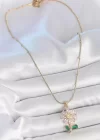 316L Çelik Gold Renk Minimal Topçuk Zincir Zirkon Taşlı Papatya Model Kadın Kolye