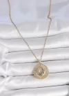 316L Çelik Gold Renk Mix Renk Ay Güneş Model Kadın Kolye