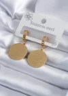316L Çelik Gold Renk Pentagram Yıldızı İşleme Model Kadın Küpe