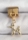 316L Çelik Gold Renk Sallantı Balan Köpek Model Nomination Charm
