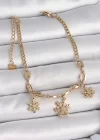 316L Çelik Gold Renk Sallantı Kar Tanesi Model Kadın Bileklik