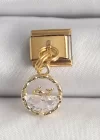 316L Çelik Gold Renk Sallantı Zirkon Taşlı Balina Model Nomination Charm
