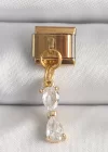 316L Çelik Gold Renk Sallantı Zirkon Taşlı Kurdele Model Nomination Charm