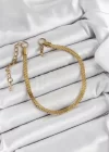 316L Çelik Gold Renk Yassı Zincir Model Kadın Bileklik
