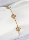 316L Çelik Gold Renk Yonca Kadın Bileklik