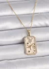 316L Çelik Gold Renk Zincir Boğa Burcu Zirkon Taşlı Kadın Kolye