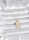 316L Çelik Gold Renk Zincir Boğa Burcu Zirkon Taşlı Kadın Kolye