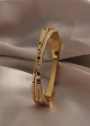 316L Çelik Gold Renk Zirkon Taşlı Gold Renk Kadın Kelepçe