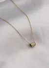 316L Çelik Gold Renk Zirkon Taşlı Kadın Kolye