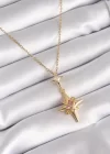 316L Çelik Gold Renk Zirkon Taşlı Kutup Yıldızı Model Kadın Kolye
