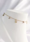316L Çelik Gold Renk Zirkon Taşlı Minimal Çapa Tasarımlı Halhal