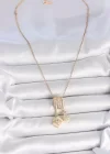 316L Çelik Gold Renk Zirkon Taşlı Sallantı Fotoğraf Makinası Figür Charm Kadın Kolye