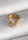 316L Çelik Gold Renk Zirkon Taşlı Yıldız Model Tragus Piercing